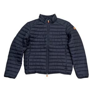 Save The Duck Alessandro Water Resistant Vegan Puffer Jacket Navy Size Large